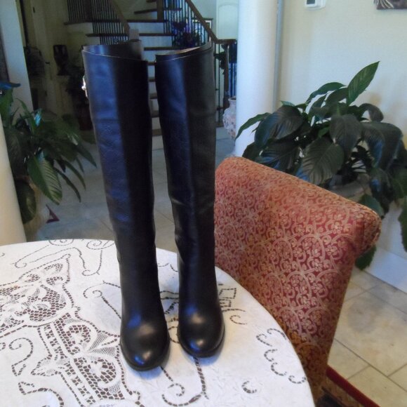 Gucci GUCCISSIMA 85th Anniversary Black Calf Leather Riding Boots Size 9.5C - Picture 5 of 16